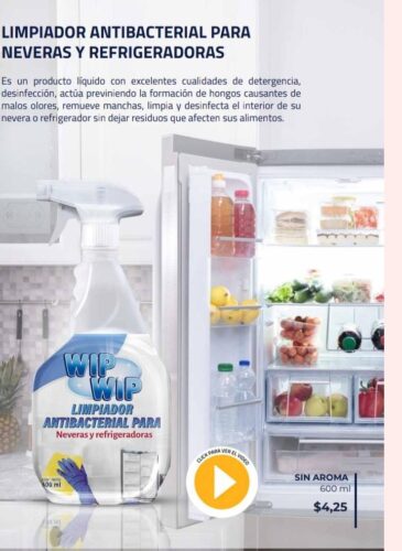 Limpiador Antibacterial para Neveras y Refrigeradoras